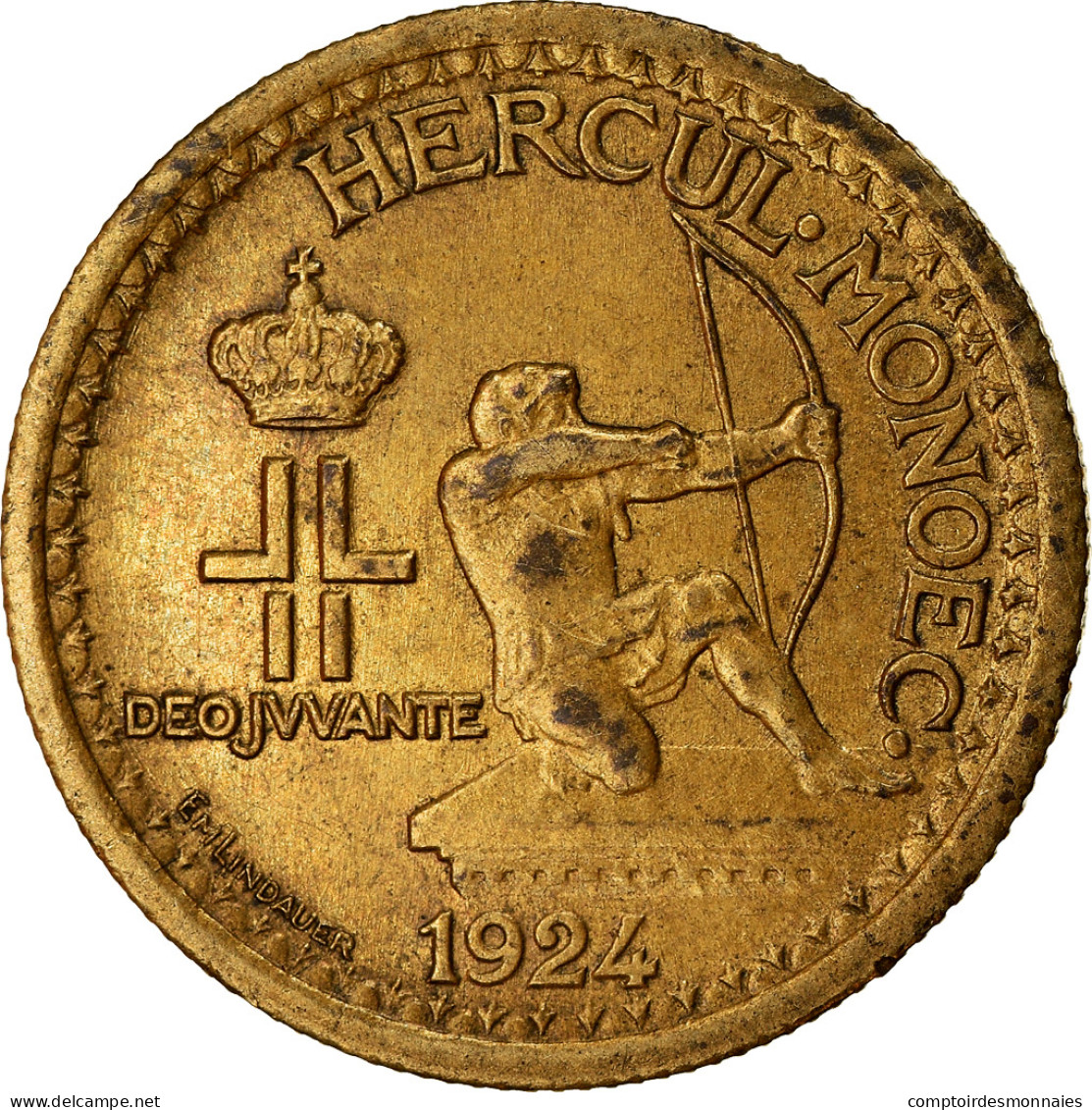 Monnaie, Monaco, Louis II, 50 Centimes, 1924, Poissy, TTB, Aluminum-Bronze - 1922-1949 Louis II