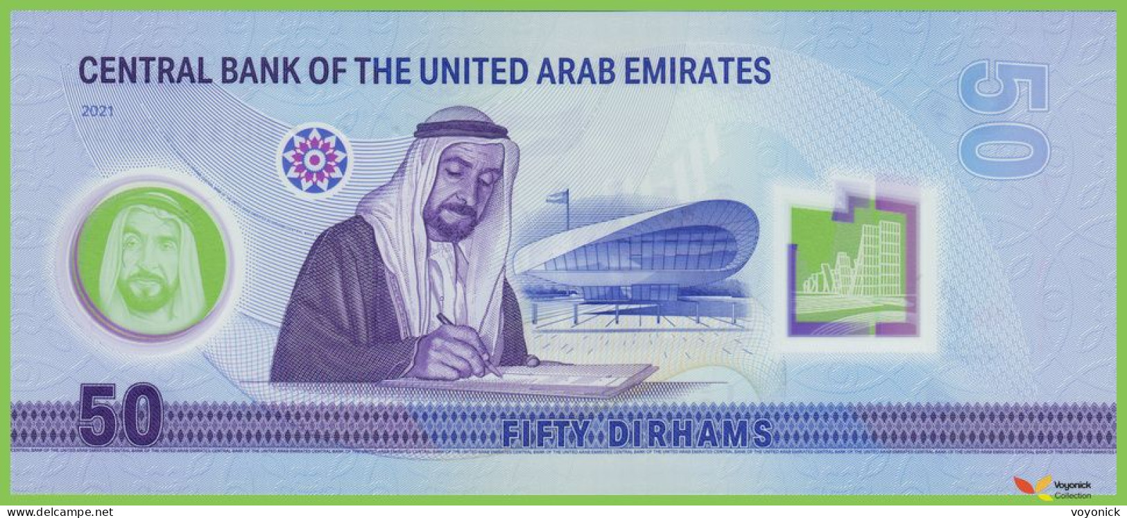 Voyo UNITED ARAB EMIRATES (UAE) 50 Dirhams 2021 P35 B253a 001 UNC  Polymer Commemorative - Emirati Arabi Uniti