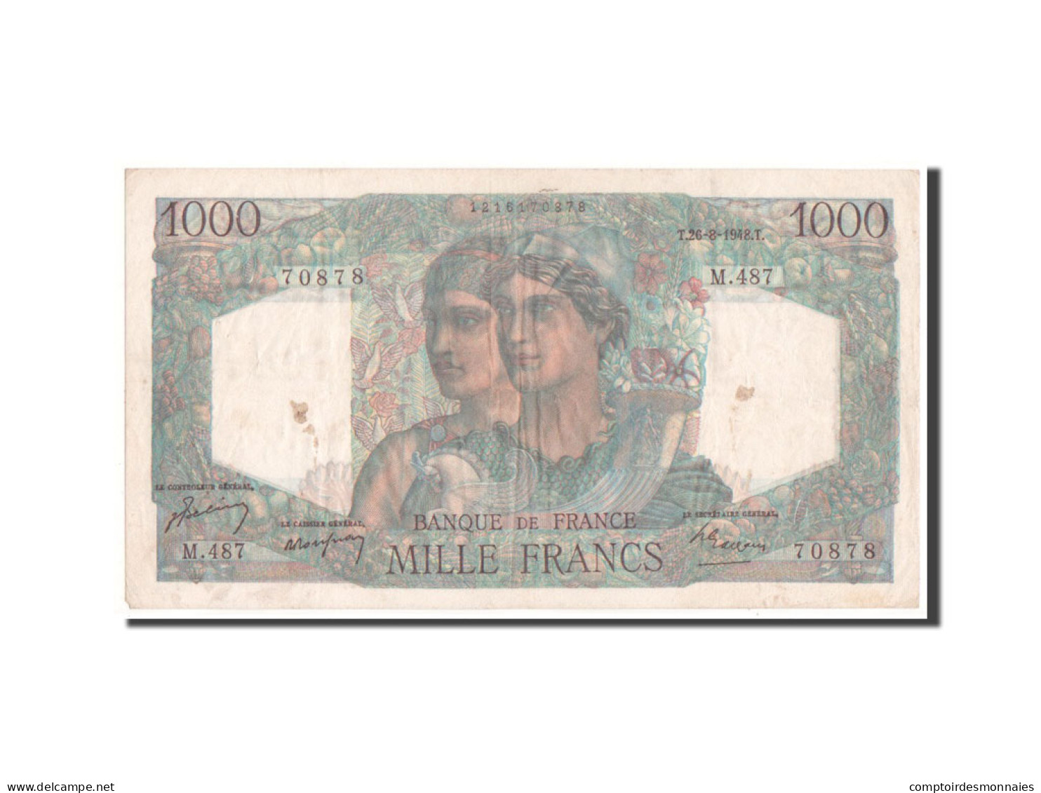 Billet, France, 1000 Francs, 1 000 F 1945-1950 ''Minerve Et Hercule'', 1948 - 1 000 F 1945-1950 ''Minerve Et Hercule''