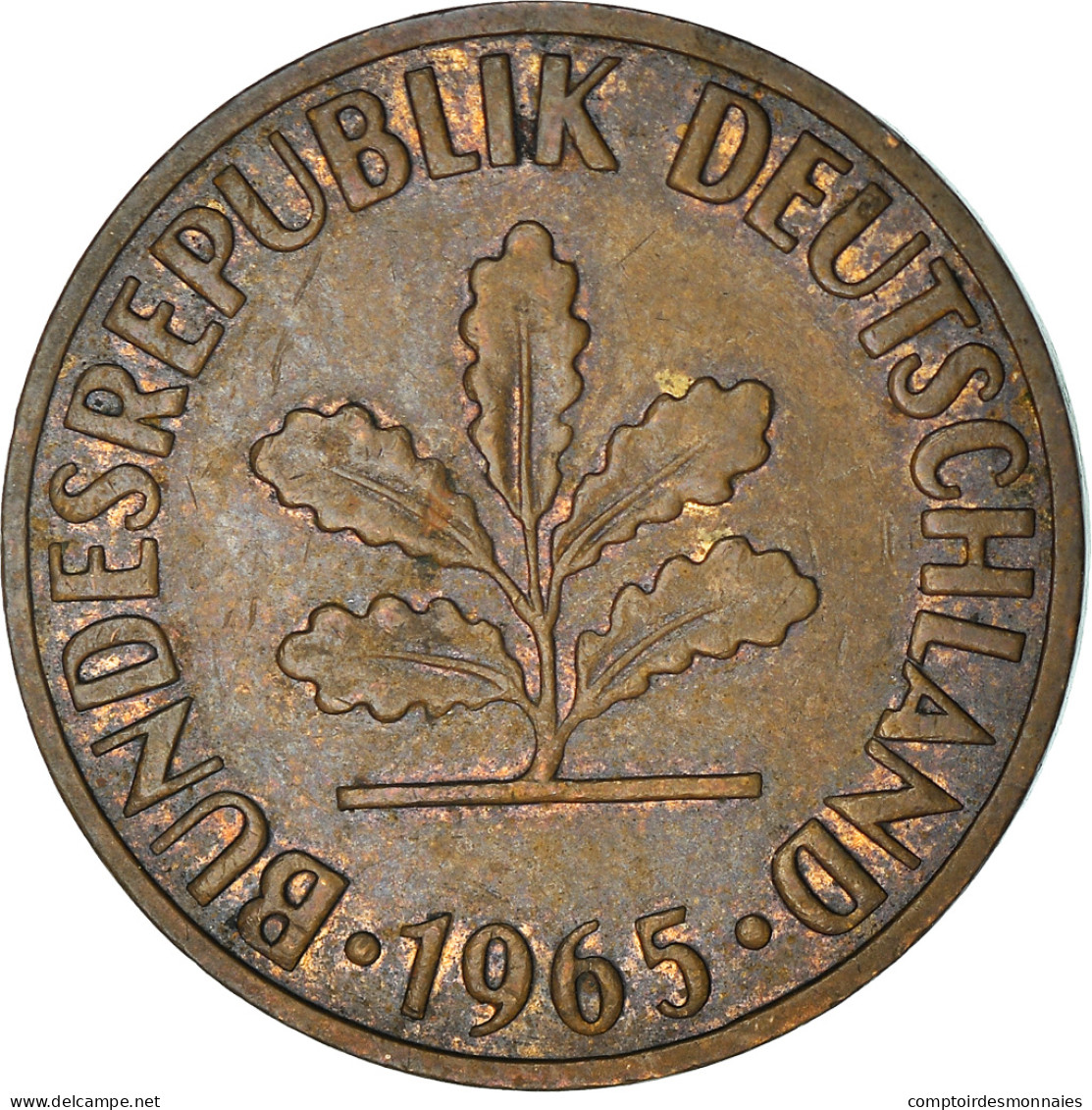 Monnaie, République Fédérale Allemande, 2 Pfennig, 1965, Karlsruhe, TB+ - 2 Pfennig