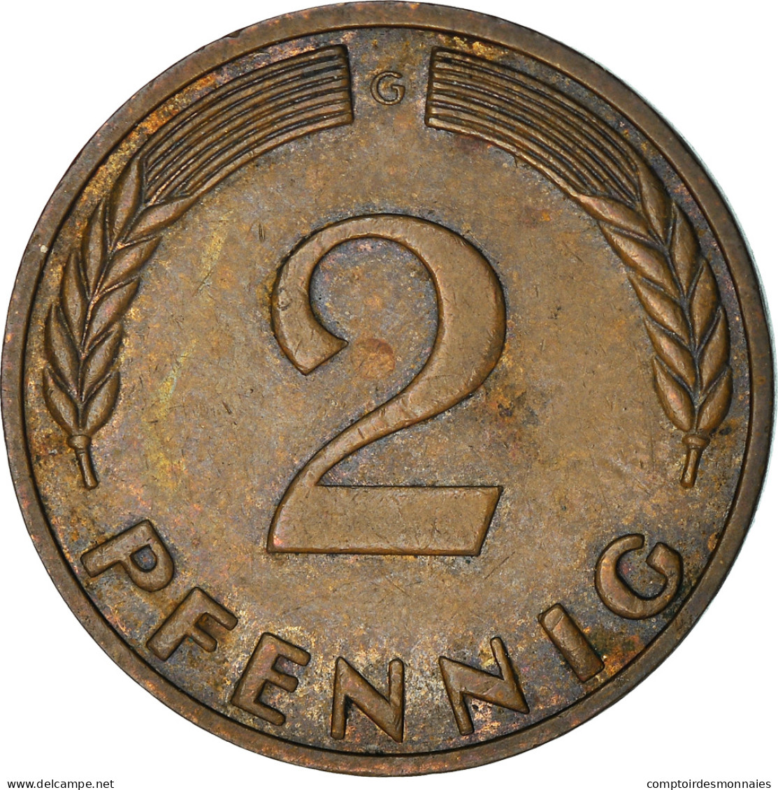 Monnaie, République Fédérale Allemande, 2 Pfennig, 1965, Karlsruhe, TB+ - 2 Pfennig