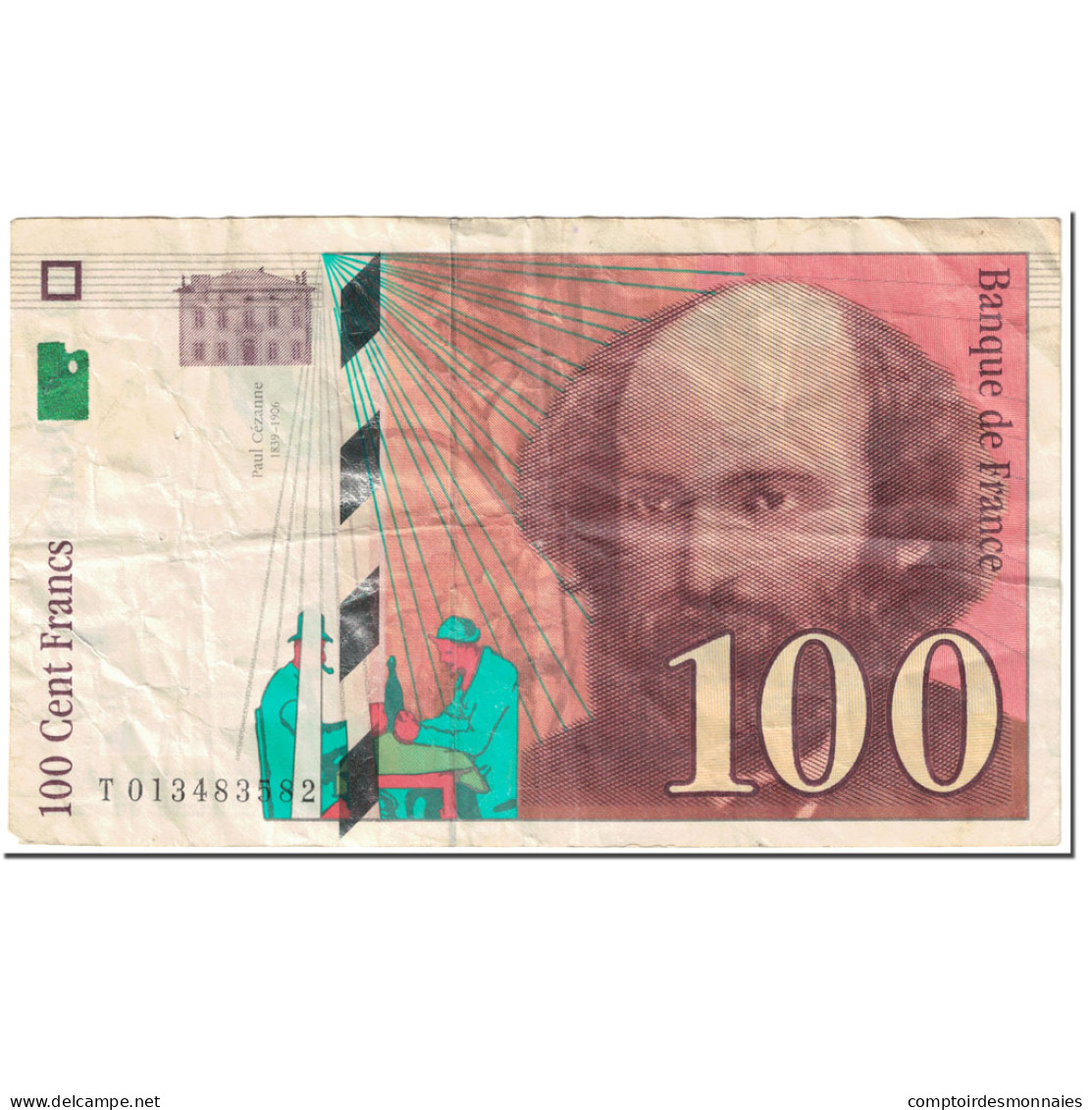 France, 100 Francs, Cézanne, 1997, Undated (1997), TB, Fayette:74.1, KM:158a - 100 F 1997-1998 ''Cézanne''