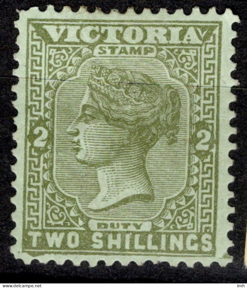 Vic 1885 SG303 Two Shillings 2/- Olive-green On Pale Green (NB NOT The Common Apple-green On White) Cat. £50.00 Mint - Ongebruikt