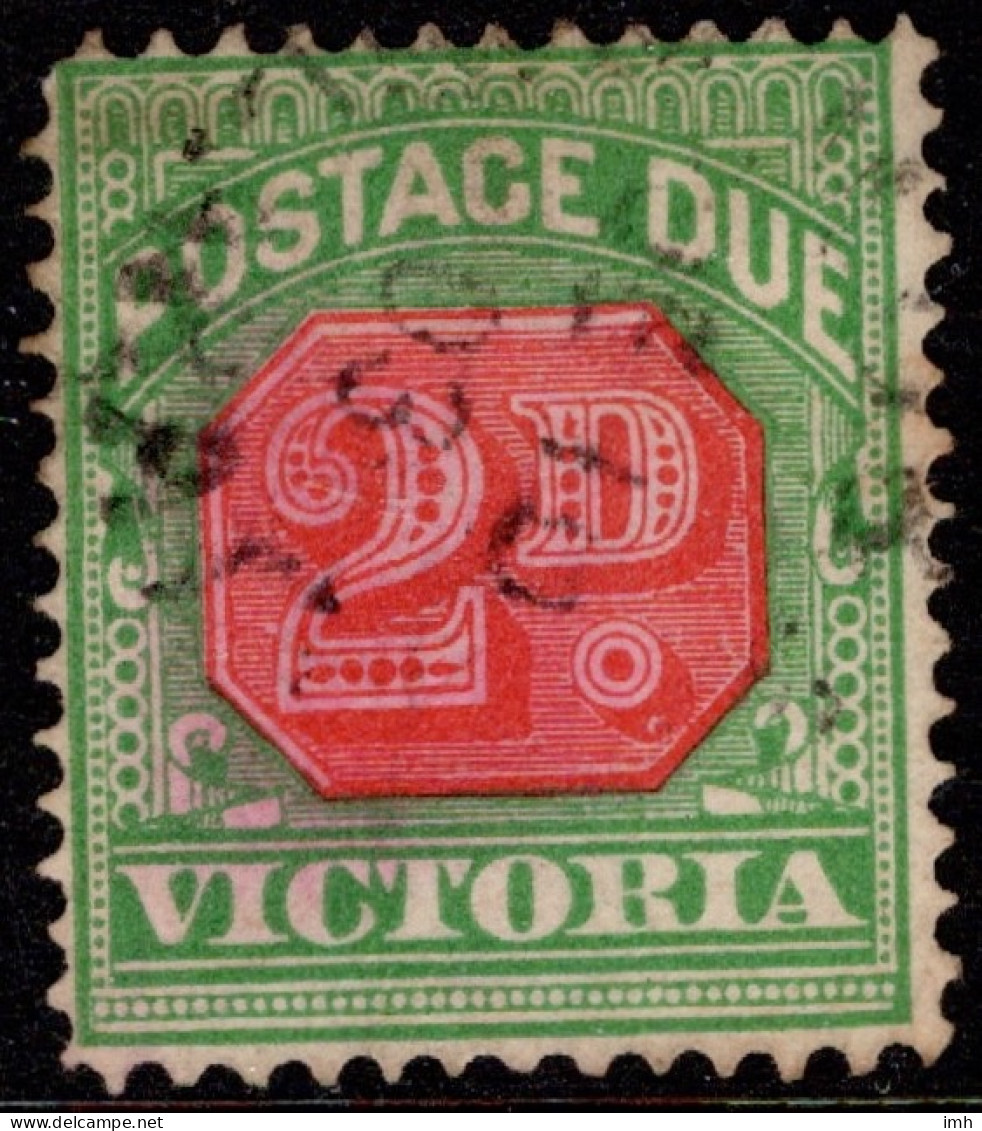 Vic 1897-99 Postage Due 2d Pale Scarlet And Yellow Green (#1) D13 Cat £2.5 - Oblitérés