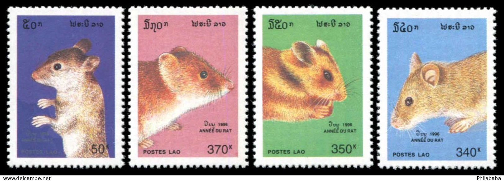 LAOS 1996 - YT 1244E-1244H ; Mi# 1512-15 ; Sc 1274-77 MNH Rat - Laos
