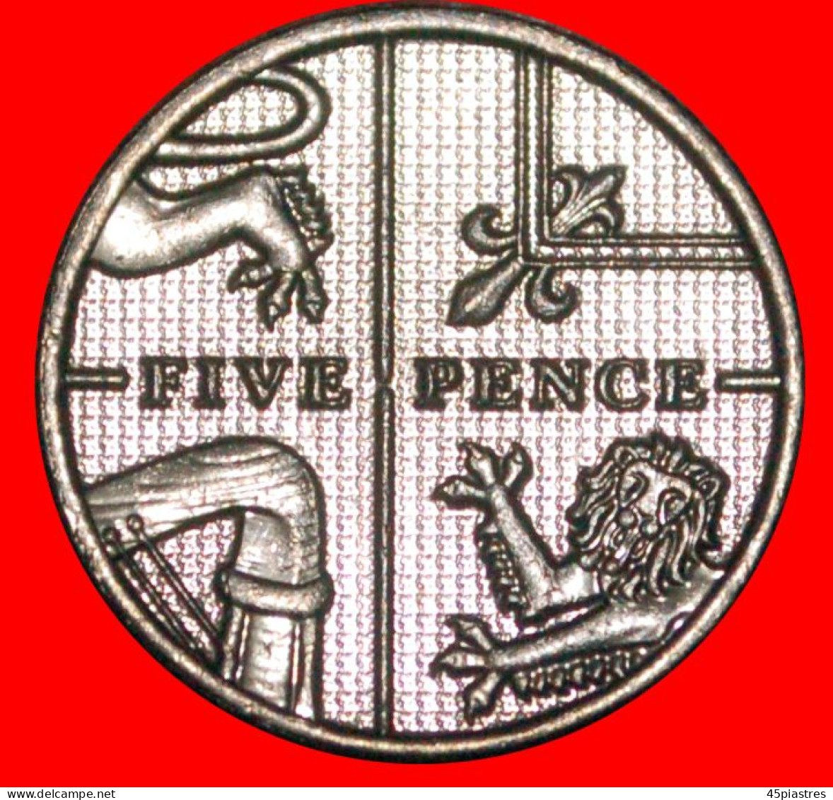 * SHIELD (2011-2015): GREAT BRITAIN  5 PENCE 2013 MINT LUSTRE! ELIZABETH II (1953-2022) ·  LOW START · NO RESERVE! - 5 Pence & 5 New Pence