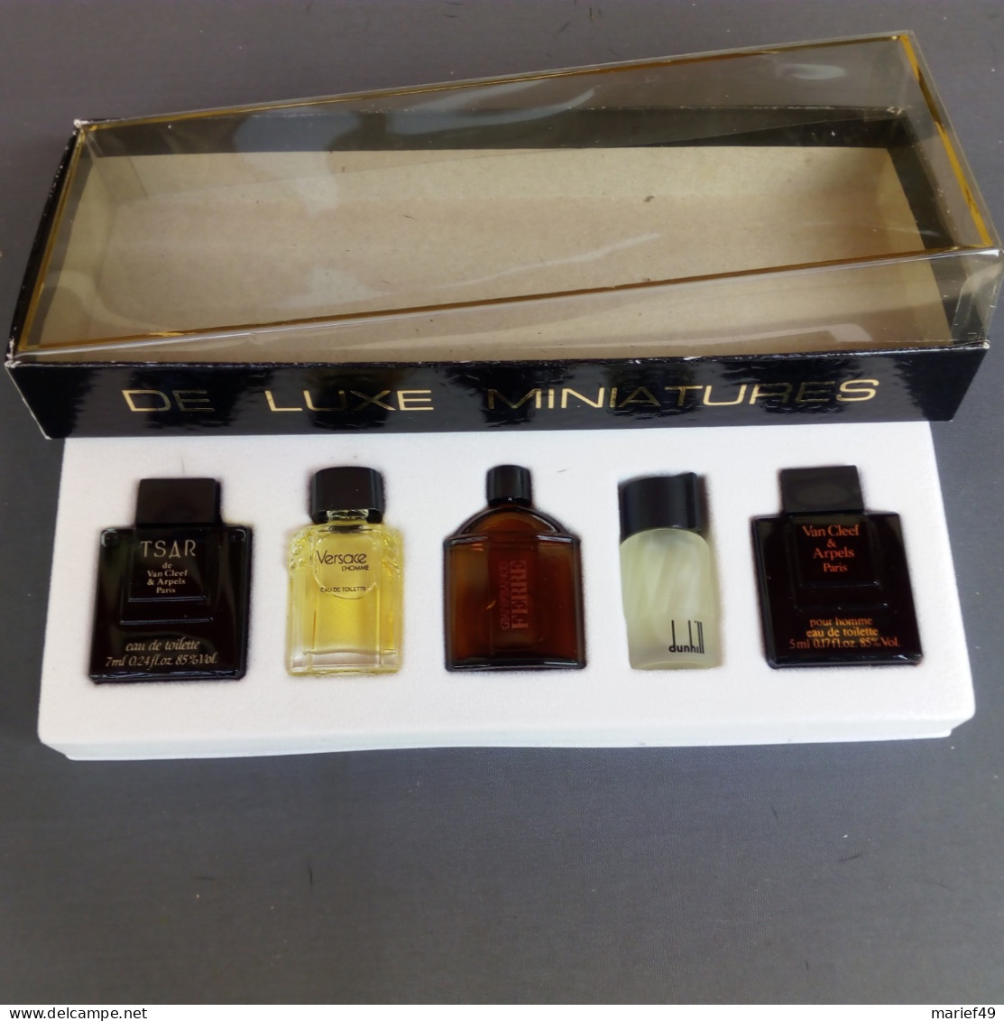 COFFRET COMPLET DE 5 MINIATURES DE PARFUM, DE LUXE, COLLECTION - Miniatures Hommes (avec Boite)