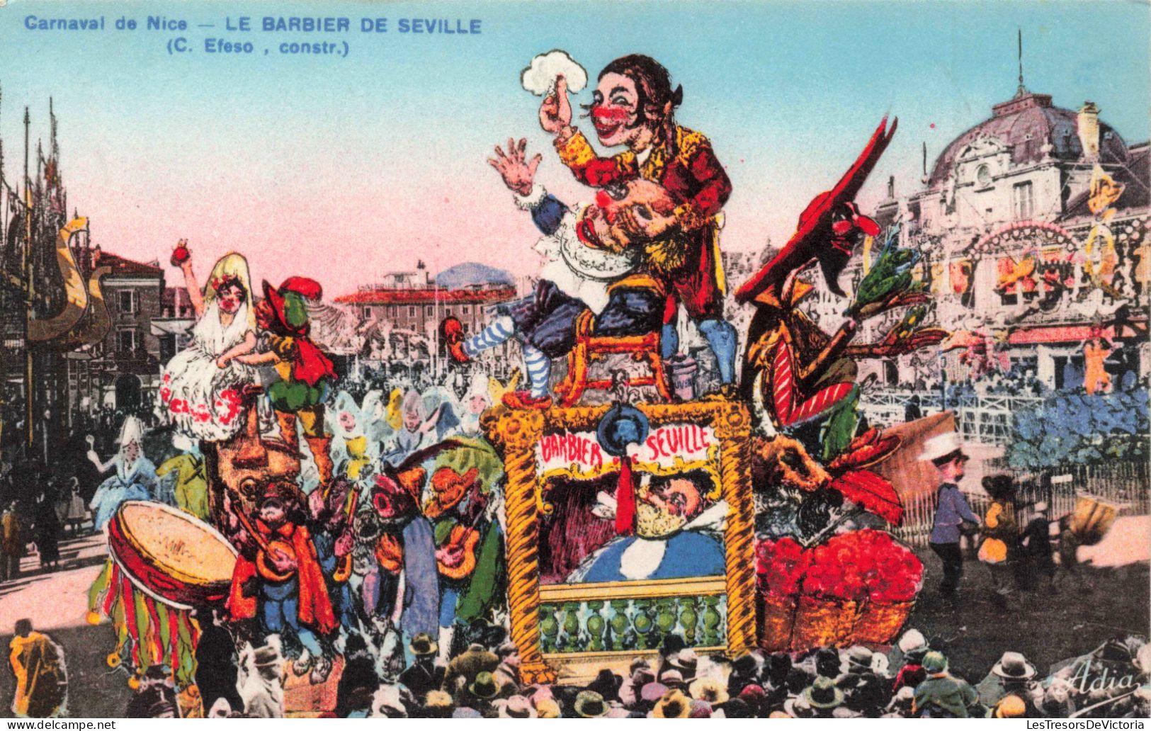 FRANCE - Nice - Carnaval De Nice - Le Barbier De Seville - Char - Colorisé - Animé - Carte Postale Ancienne - Carnival