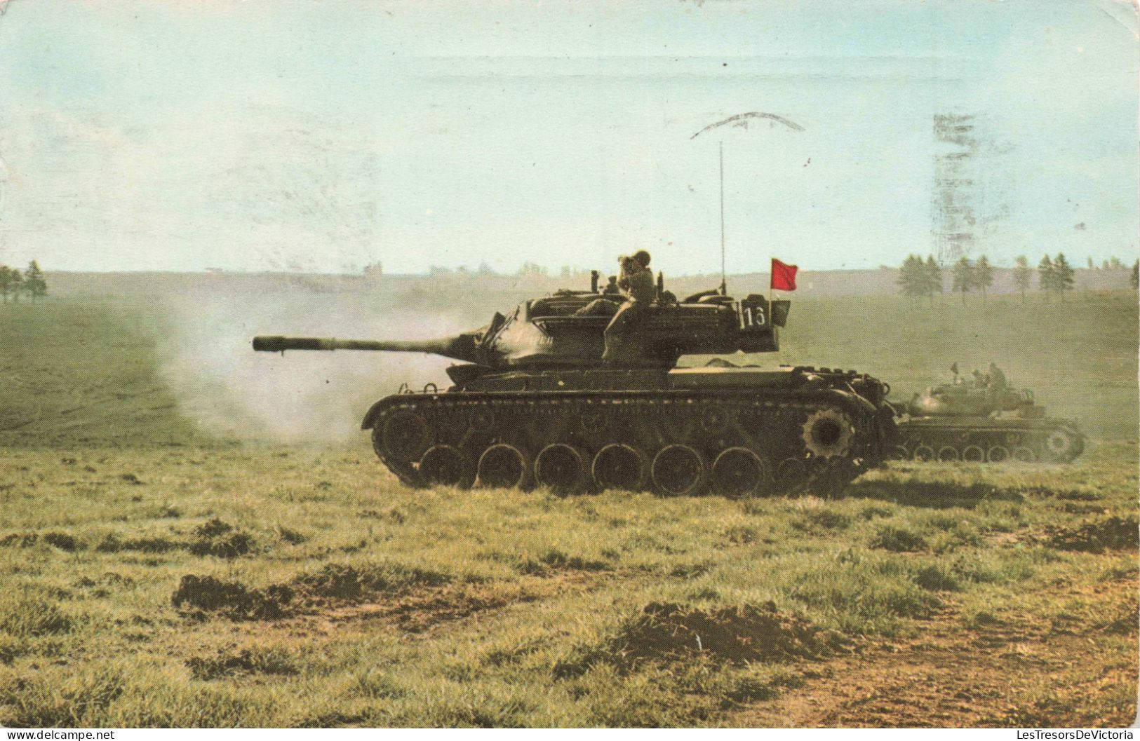 MILITARIA - Tir à La Mitrailleuse D'un Char "Patton" M47 - Colorisé - Carte Postale Ancienne - Matériel