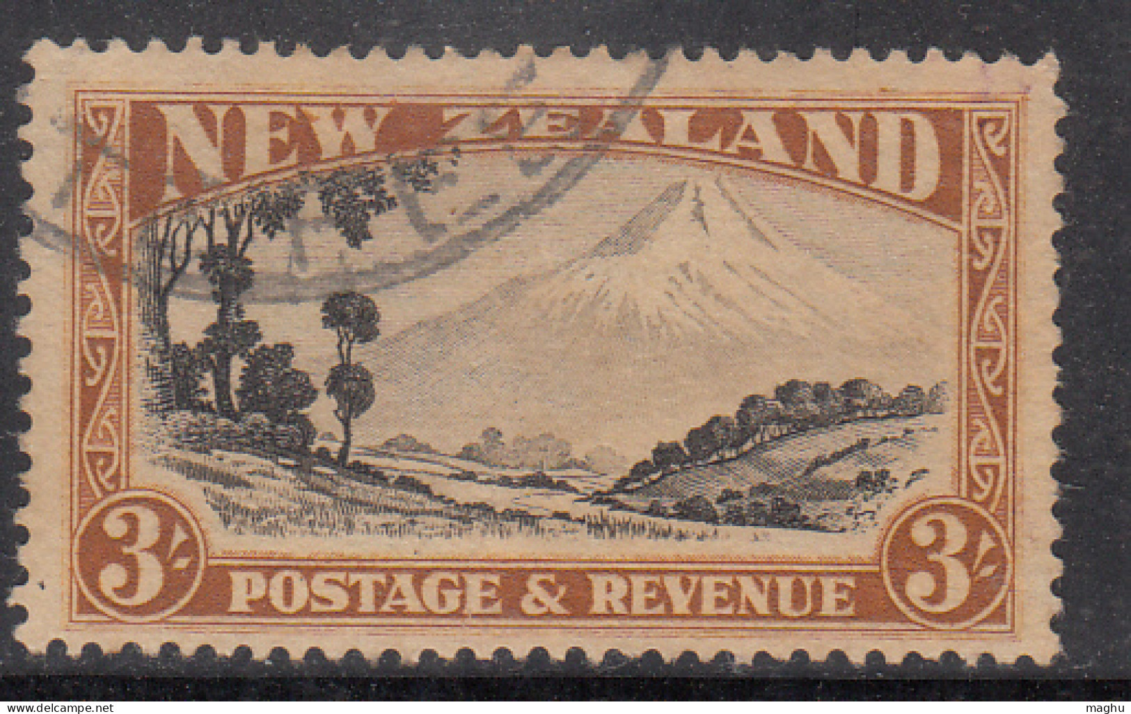 3s Used Mt Egmount, New Zealand 1936 - Used Stamps