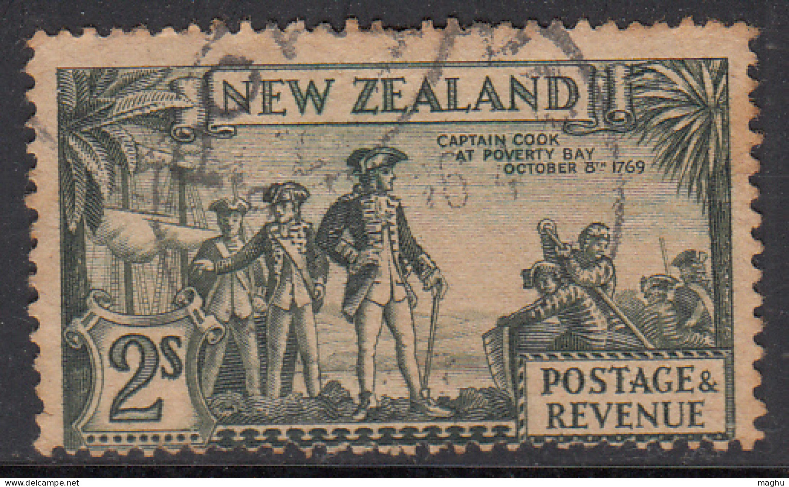 2s Used Captain Cook, New Zealand SG589, (Perf.,13½ X 13½) 1936 - Usati