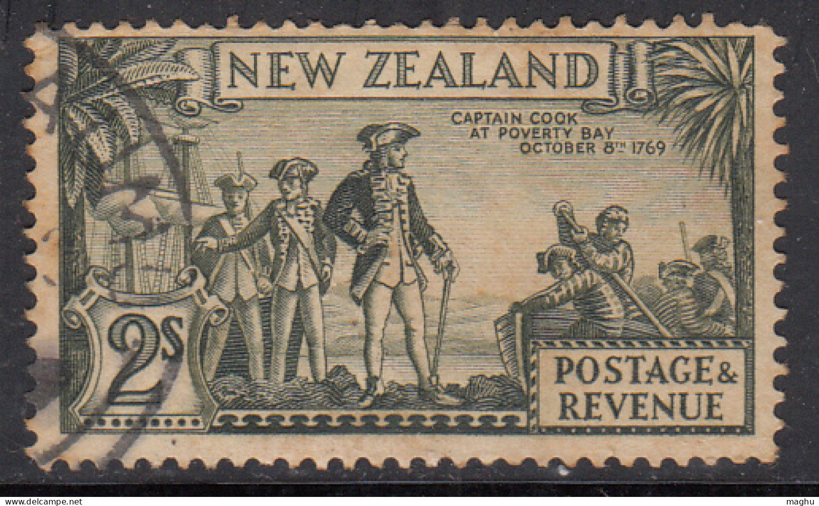 2s Used Captain Cook, New Zealand SG589, (Perf.,13½ X 13½) 1936 - Used Stamps