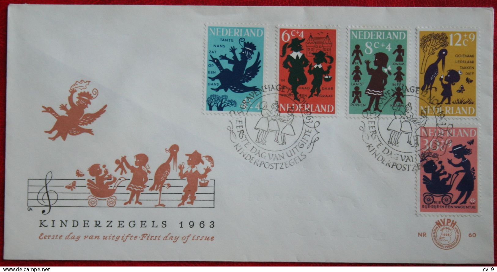 FDC E60 60 Child Welfare Kinder Enfant NVPH 802-806 (Mi 808-812) 1963 Without Adress NEDERLAND NIEDERLANDE NETHERLANDS - FDC