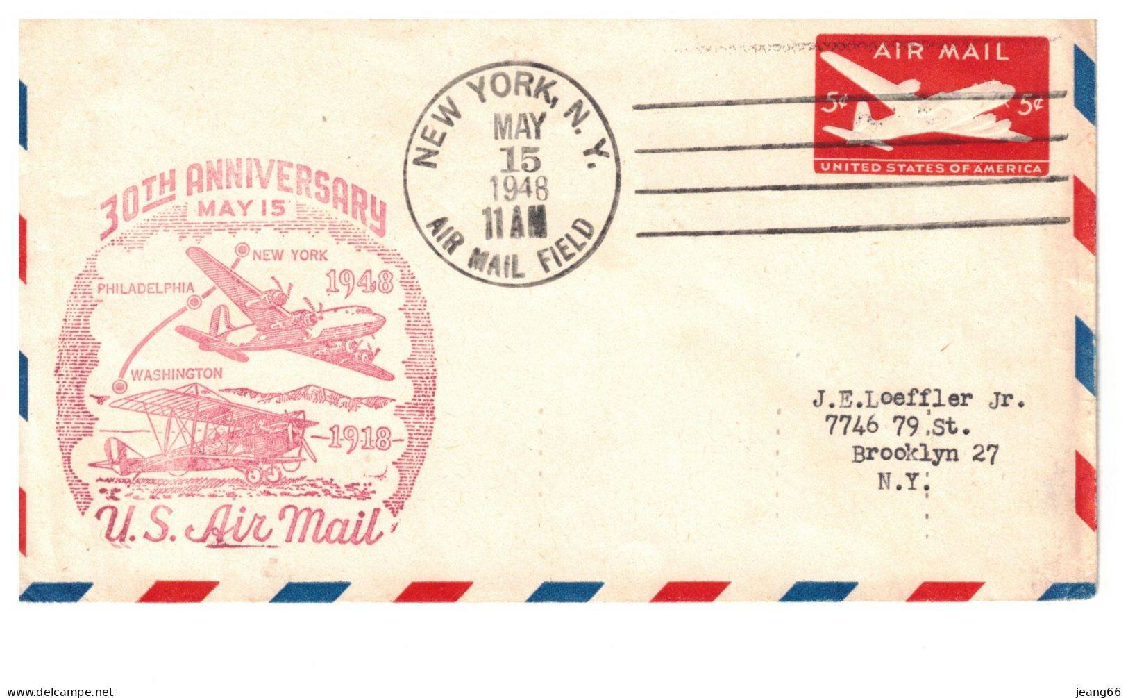 Washington-New-YORK,15/may 1948.-anniversaire. - 2a. 1941-1960 Used