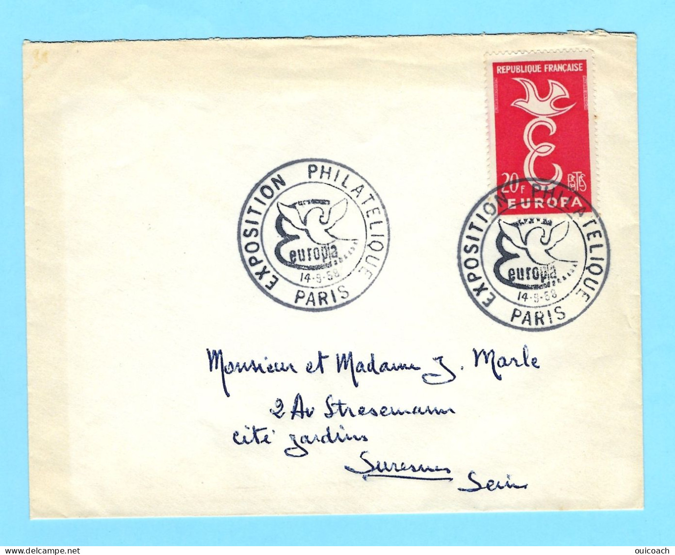 Europa 1173 Cachet Exposition - 1958