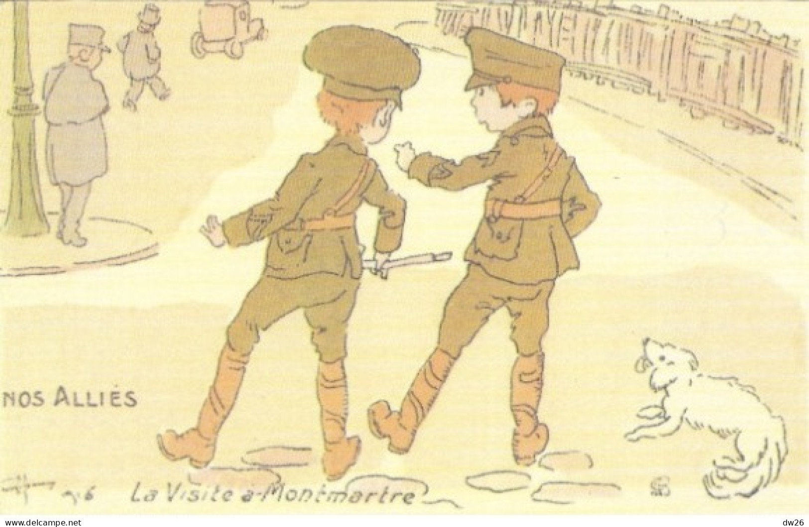 Nos Alliés, La Visite à Montmartre - Illustration Guillaume - Carte J.P. De 1959 Non Circulée - Guillaume