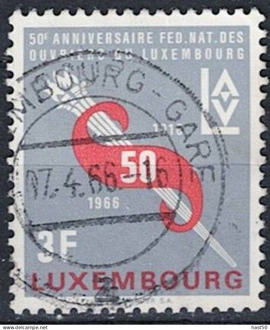 Luxemburg - 50 Jahre Arbeitergewerkschaft (MiNr: 723) 1966 - Gest Used Obl - Oblitérés