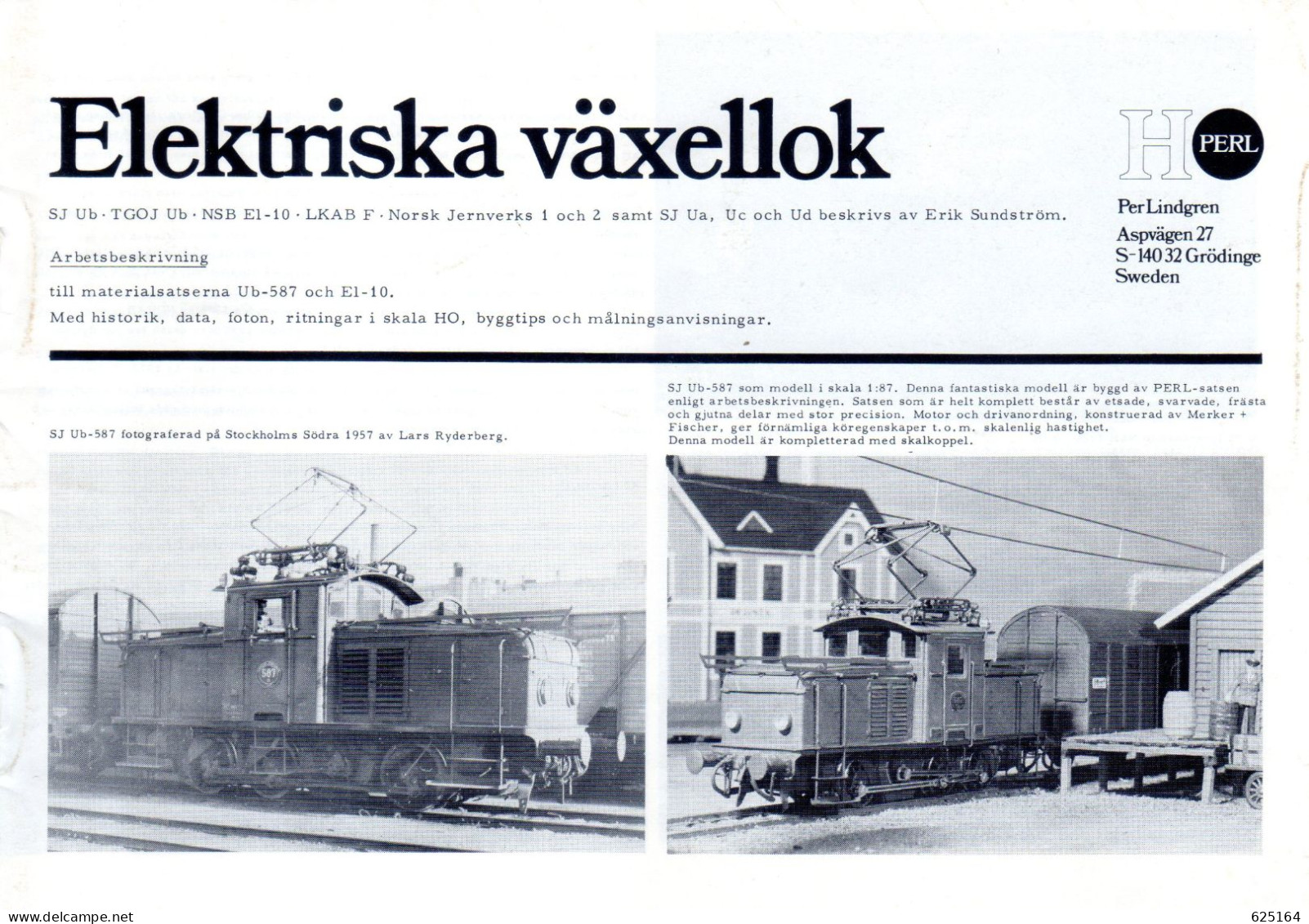 Catalogue PERL HO Model 1978 ? Elektriska Växellok Skala HO 1/87 Brochure - En Suédois - Unclassified