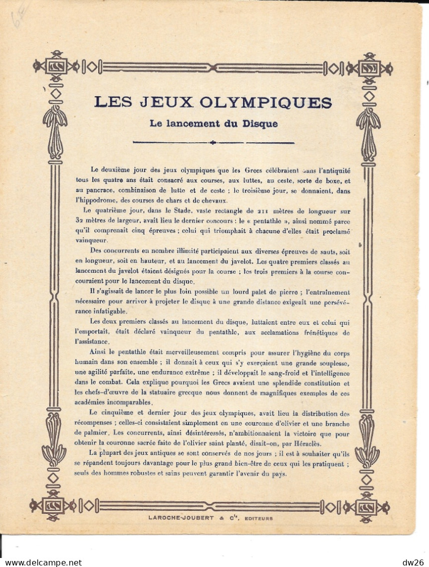 Beau Protège-cahiers Monochrome - Les Sports à Travers Les âges (Jeux Olympiques, Le Lancement Du Disque) - Omslagen Van Boeken