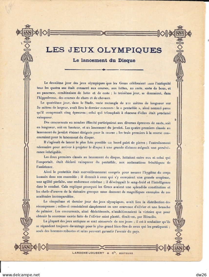 Beau Protège-cahiers Monochrome - Les Sports à Travers Les âges (Jeux Olympiques, Le Lancement Du Disque) - Copertine Di Libri