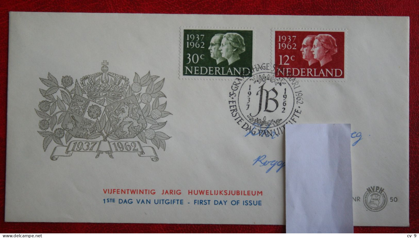 FDC NVPH E50 50 Juliana En Bernard NVPH 764-765 (Mi 772-773) With Adress 1962 NEDERLAND NIEDERLANDE NETHERLANDS - FDC