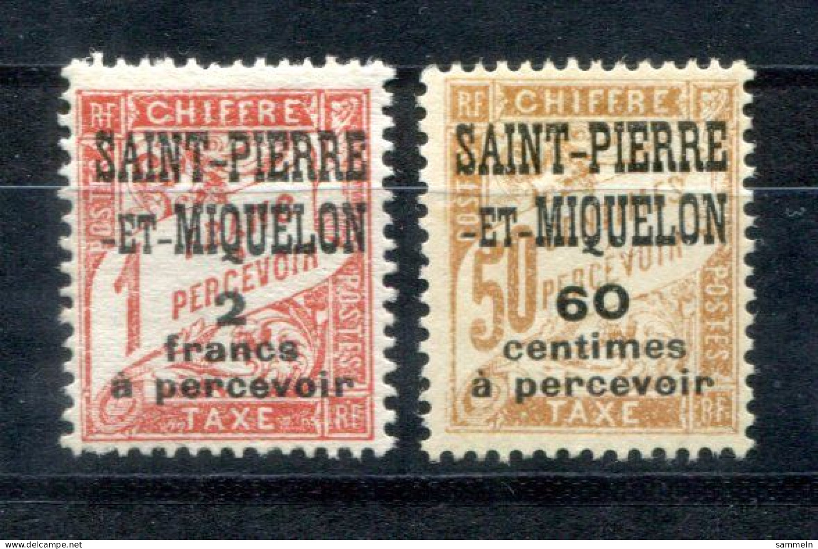 SAINT PIERRE & MIQUELON Porto 19-20 NG - Ohne Gummi, No Gum, Sans Gomme - Postage Due