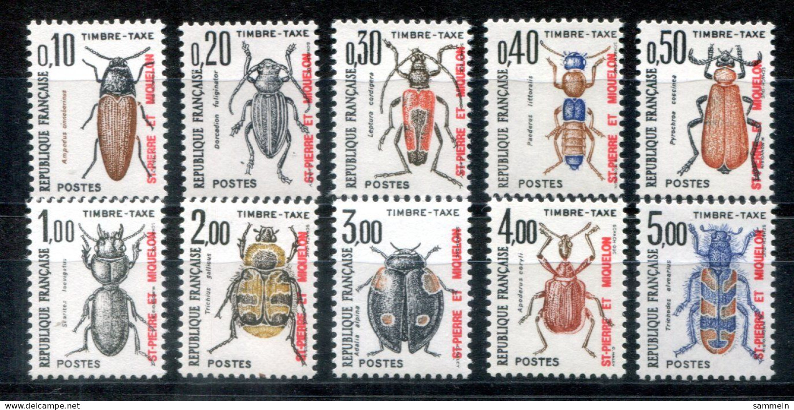 SAINT PIERRE & MIQUELON Porto 82-91 Mnh - Käfer, Beetles, Scarabée - Portomarken