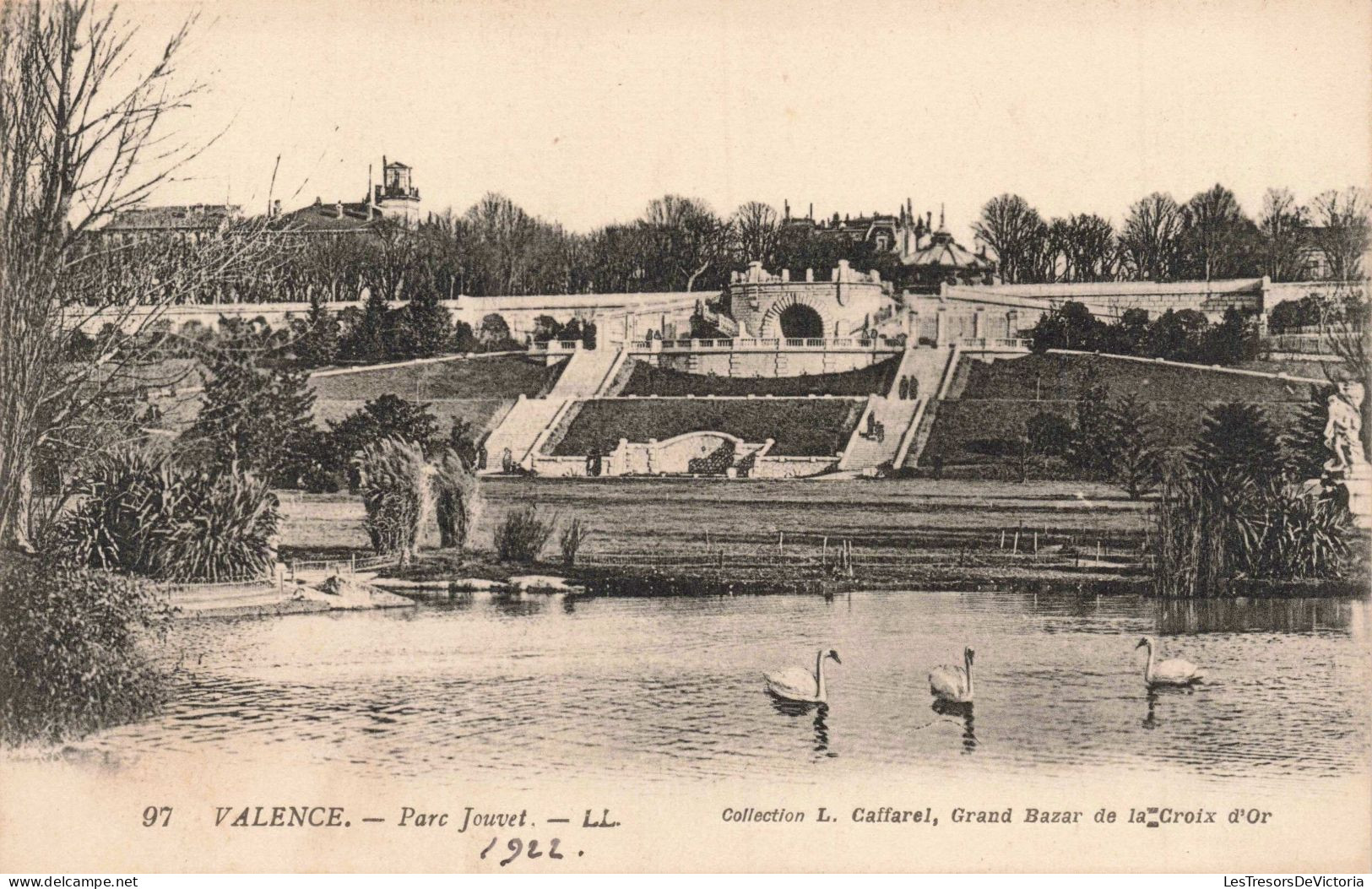 FRANCE - Valence - Parc Jouvet - LL - Cygnes - Lac - Carte Postale Ancienne - Valence