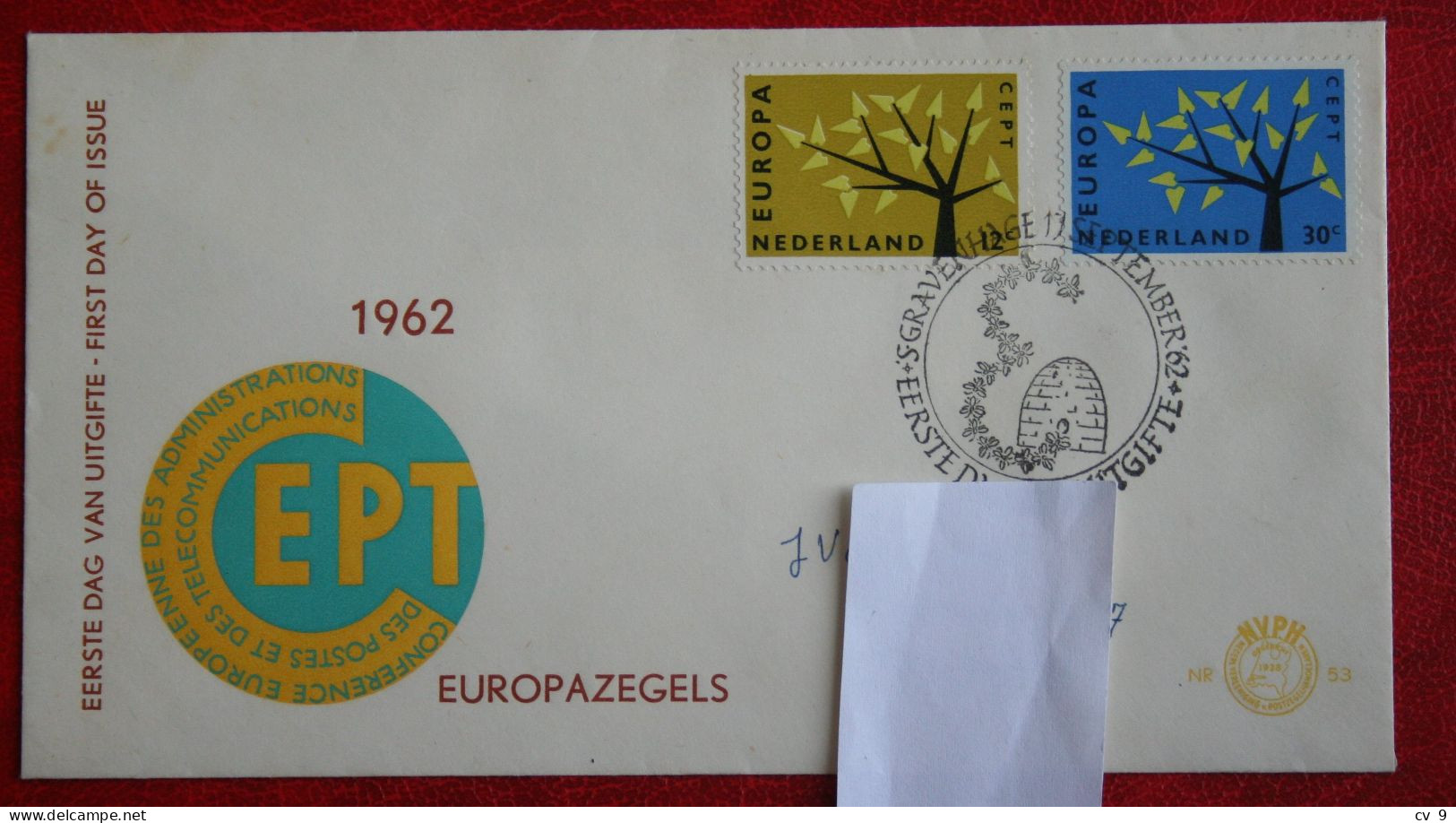 FDC NVPH E53 53 Europa CEPT NVPH 777-778 (Mi 782-783); 1962 With Adress NEDERLAND NIEDERLANDE NETHERLANDS - FDC