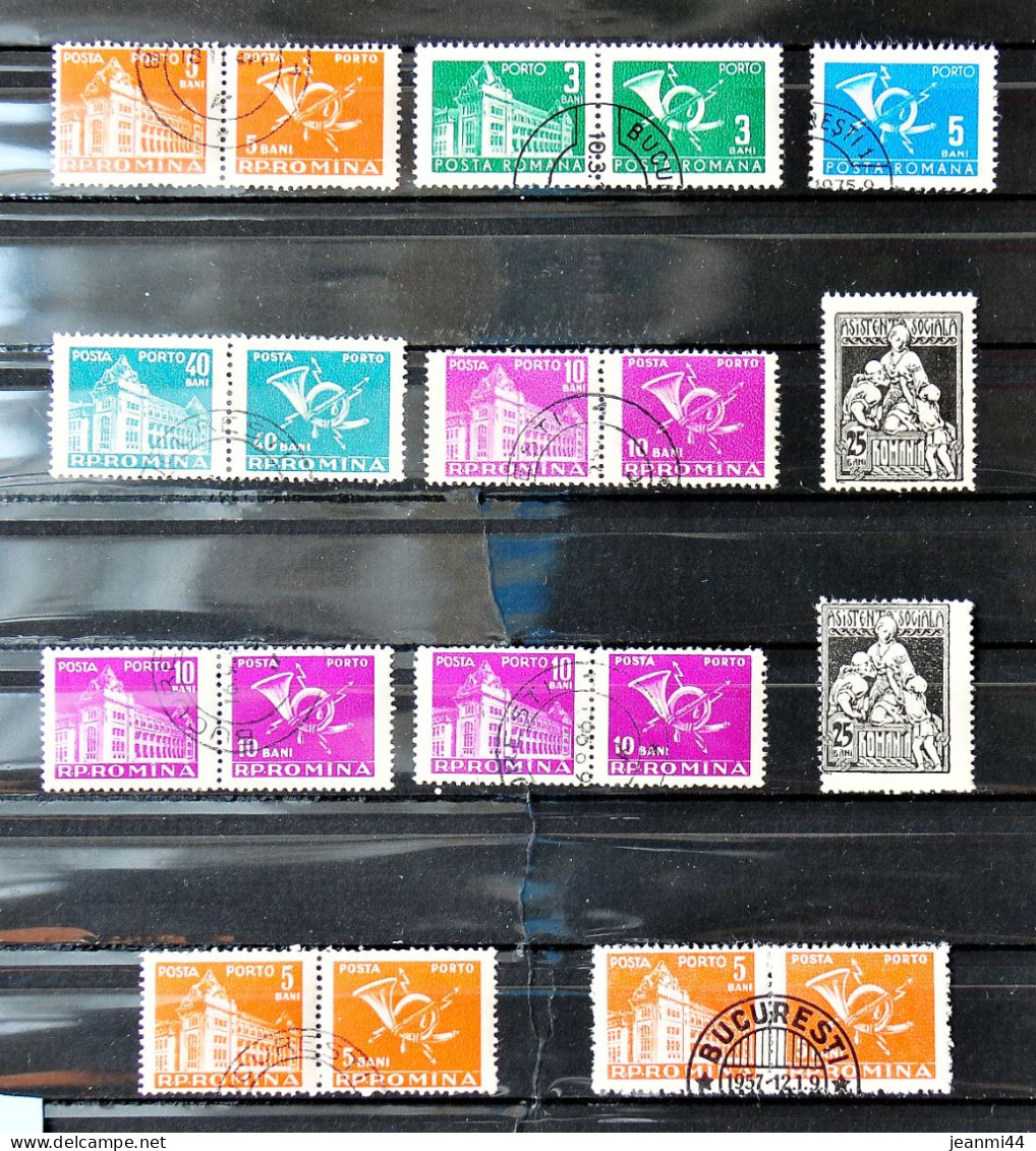 ROUMANIE - Taxes - Petit Lot De 10 Timbres Oblitérés - Les Doublons Ne Sont Pas Comptés - Port Dû (Taxe)