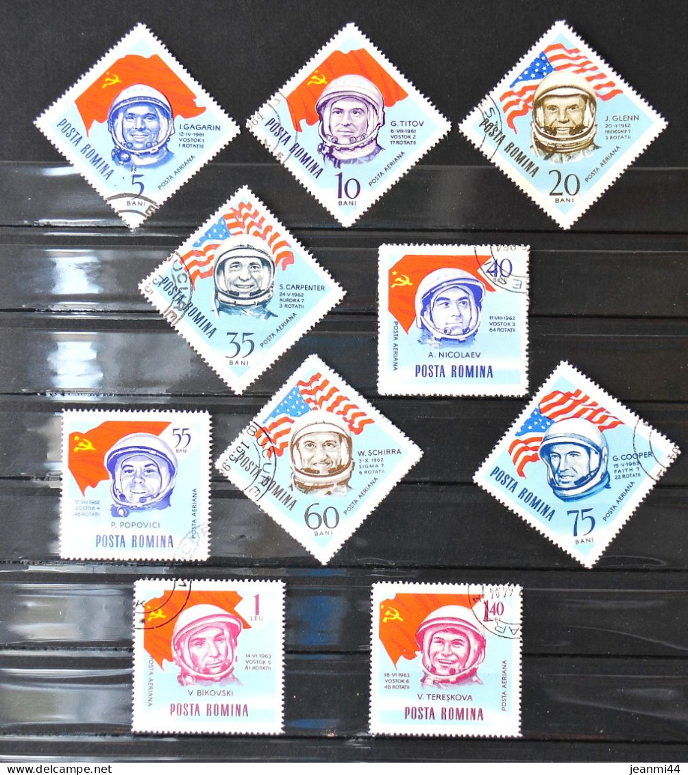 ROUMANIE - PA - Série Complète Des Cosmonautes - N°189/198 Et 199/208 + Bloc N°57 - Oblitérés - Parfait état - Used Stamps