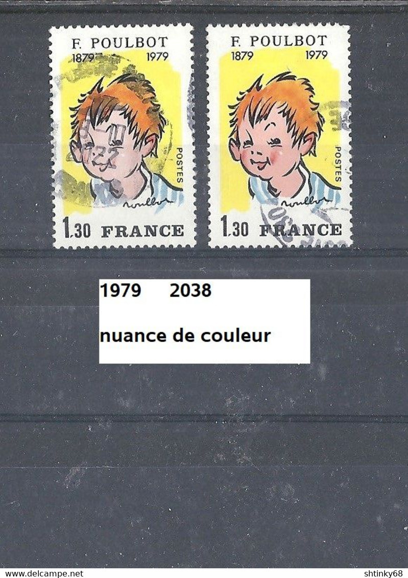 Variété De 1979 Oblitérés Y&T N° 2038 Nuance De Couleur Visage - Oblitérés