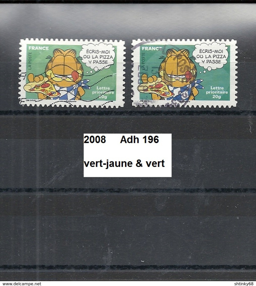 Variété Adhésif De 2008 Oblitéré Y&T N° Adh 196 Nuance - Usados