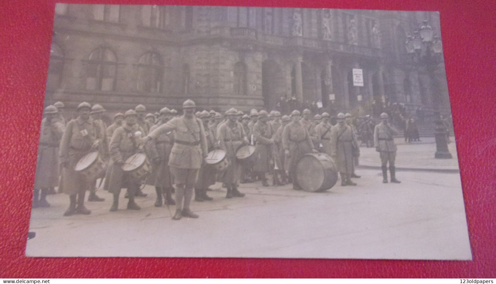 WWI CARTE PHOTO WIESBADEN FANFARE DEFILE DE LA GARDE 11 / 4 / 1919  OCCUPATION 1919 - Wiesbaden