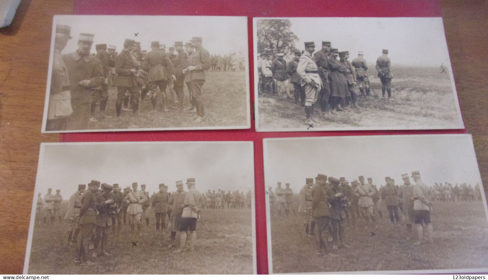 WWI LOT DE 4  CARTE PHOTO JUIN 1919 MANOEUVRES EN RHENANIE COMMANDANT - Oorlog 1914-18