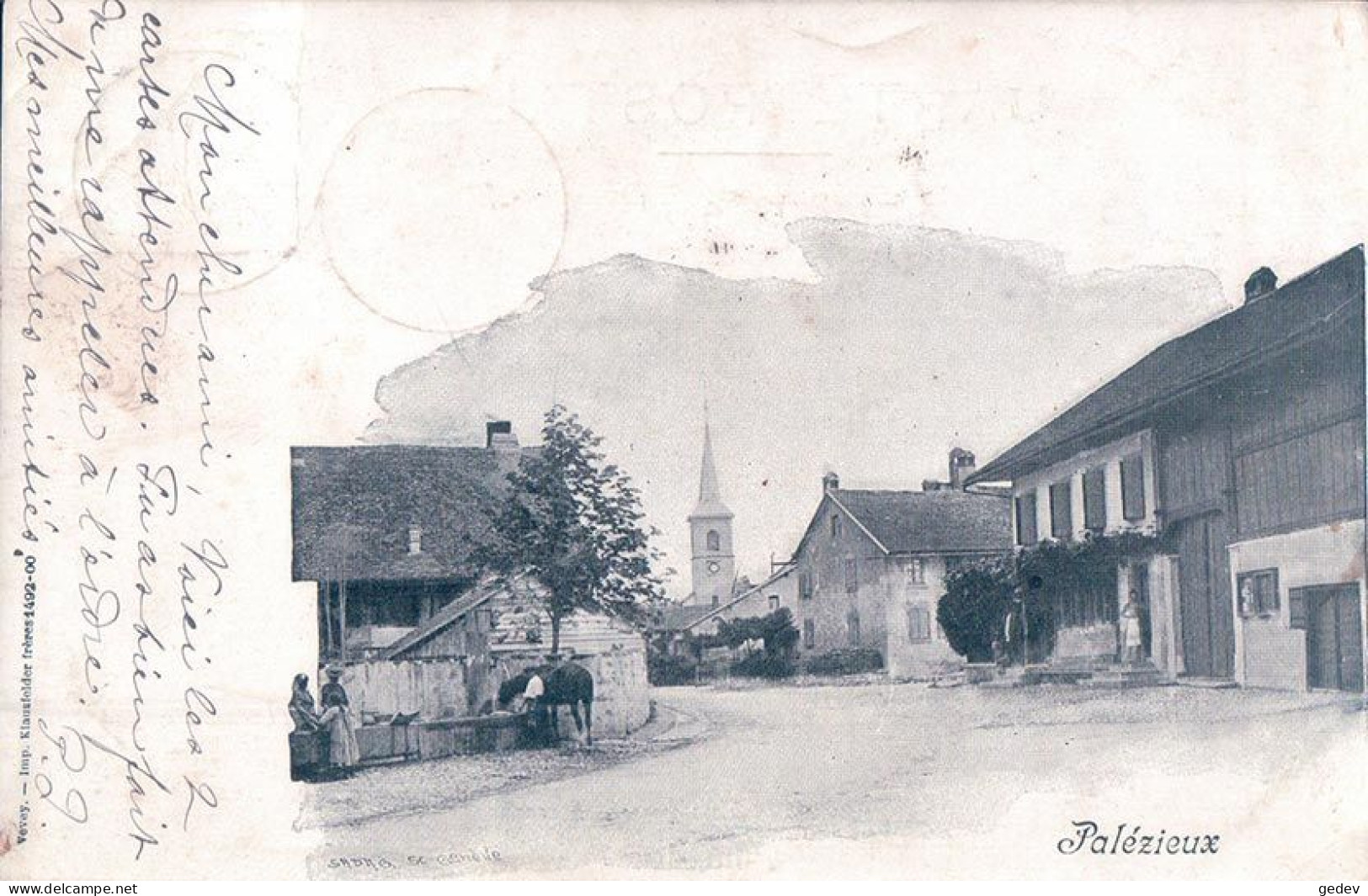 Palézieux VD, Cheval à La Fontaine (15.11.1901) - Palézieux