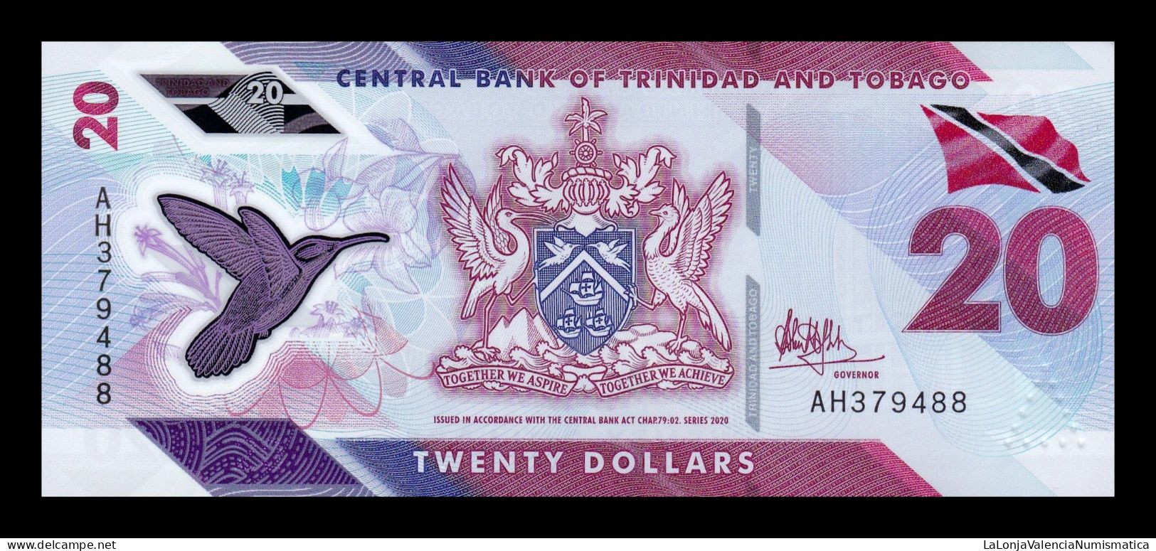 Trinidad & Tobago 20 Dollars 2020 Pick 63 Polymer Sc Unc - Trinidad & Tobago
