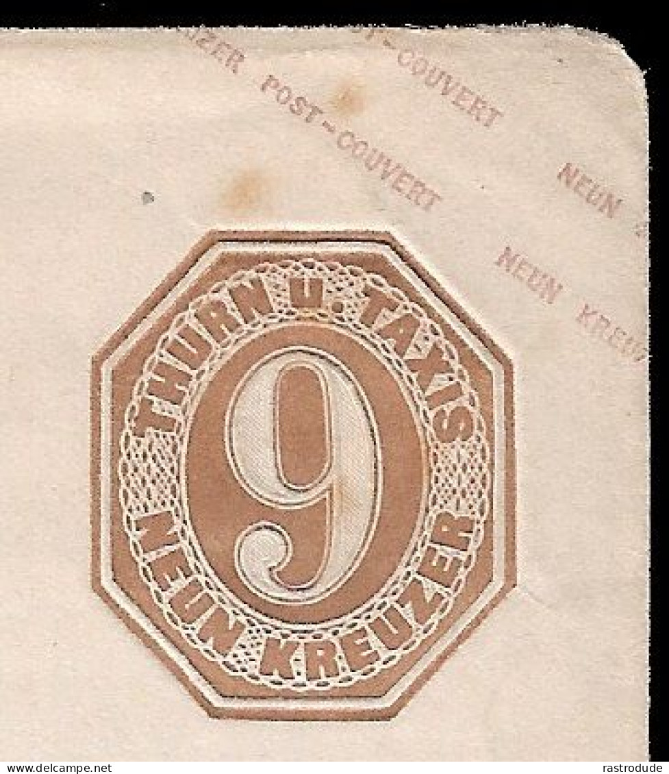 1861 SELTEN - THURN U. TAXIS 9 Kr GANZSACHENUMSCHLAG Mi. U 8 B SIGNIERT EBEL - Covers & Documents