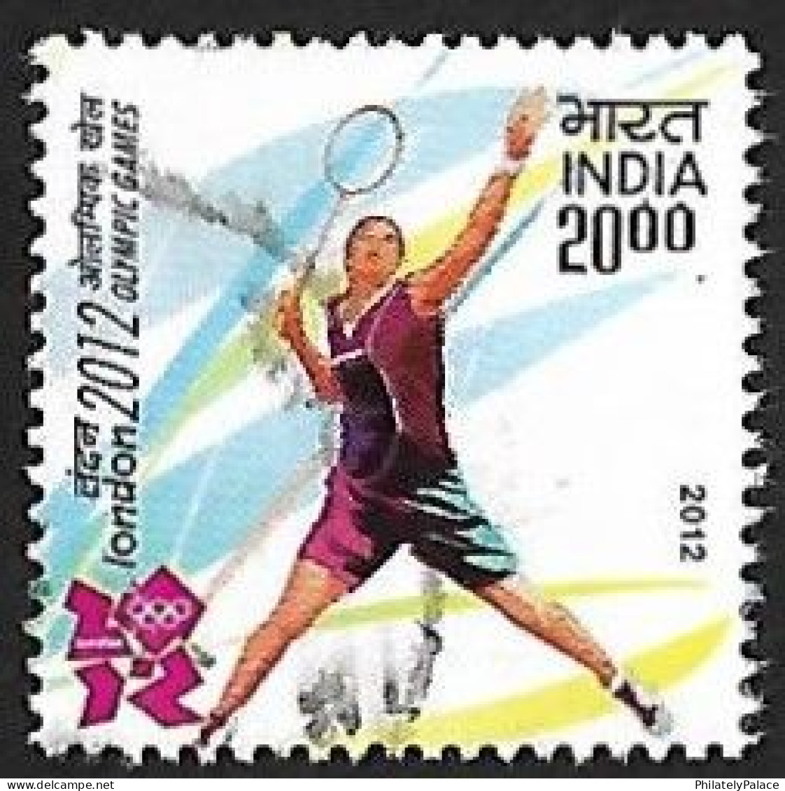India 2012 LONDON OLYMPICS, Olympic, Badminton, Racket, Sports, Sport, Used (**) Inde Indien - Gebruikt