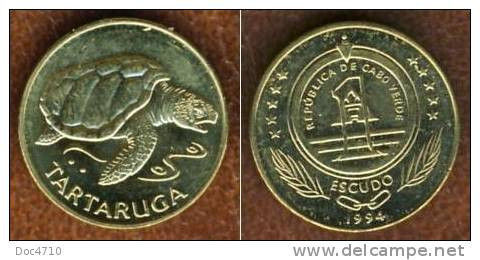 Cape Verde 1 Escudo 1994, Tartaruga Sea Turtle, KM#27, Unc - Cap Verde