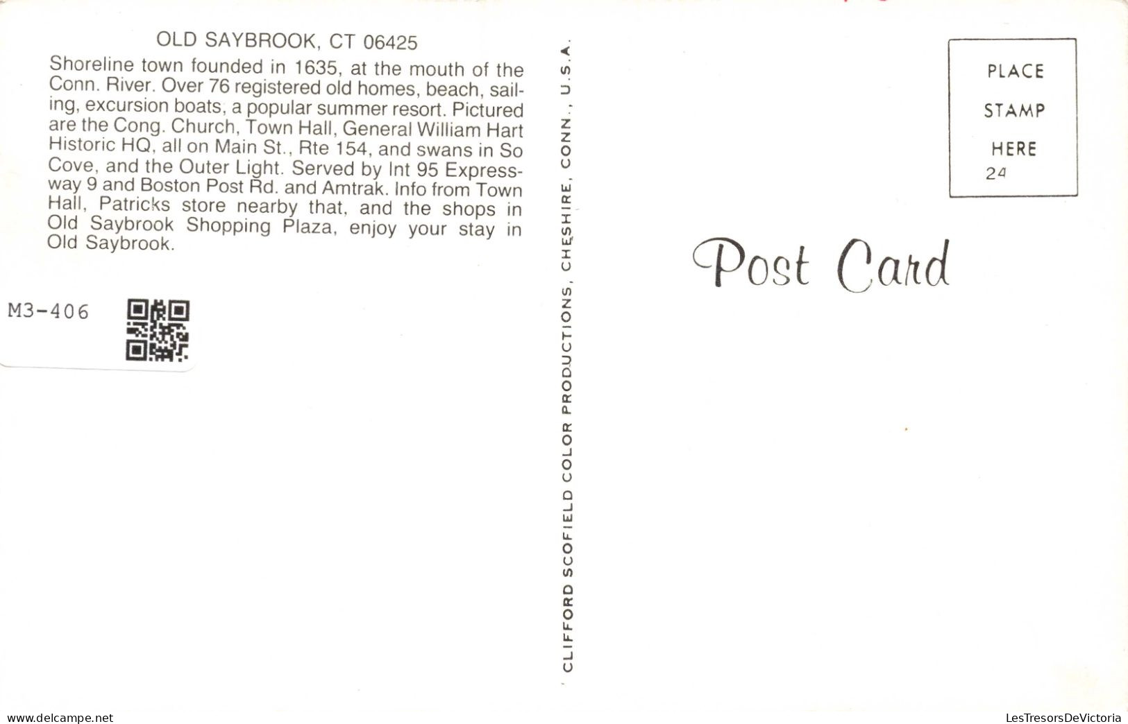 ETATS UNIS - Old Saybrook - Connecticut -  Carte Postale Ancienne - Autres & Non Classés