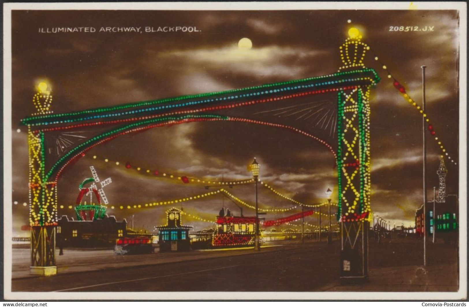 Illuminated Archway, Blackpool, Lancashire, 1932 - Valentine's RP Postcard - Blackpool