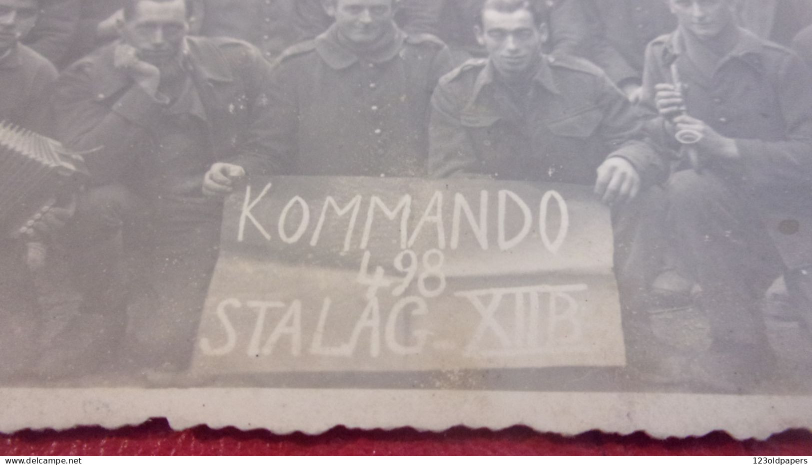 WWII Frankenthal (Rhénanie-Palatinat) KOMMANDO 498 STALAG XII A  ACCORDEON  CARTE PHOTO PRISONNIERS FRANCAIS - Frankenthal