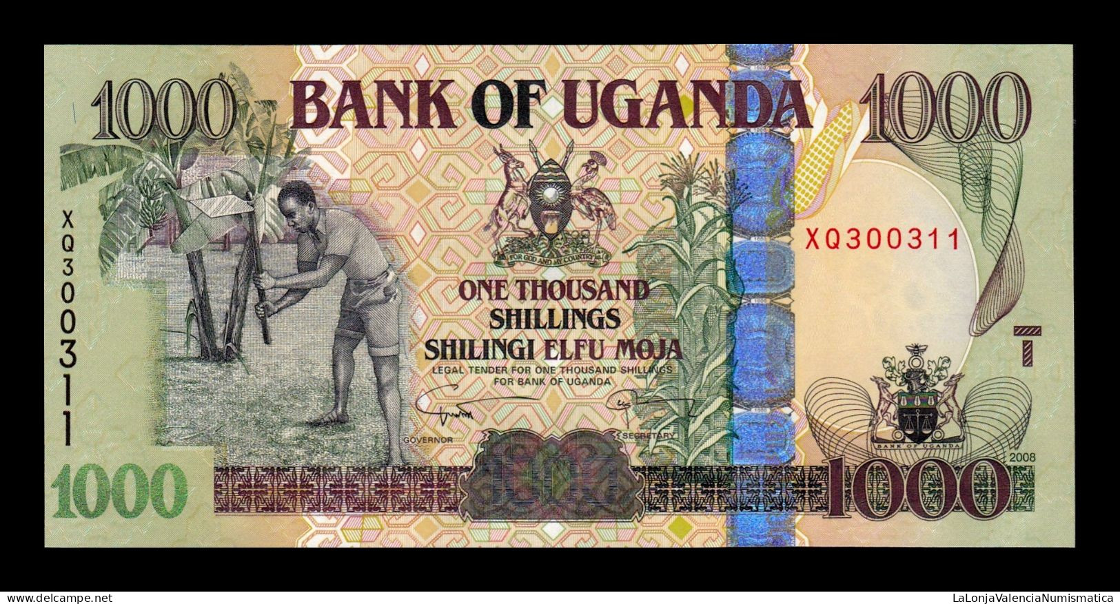 Uganda 1000 Shillings 2009 Pick 43c Sc Unc - Uganda