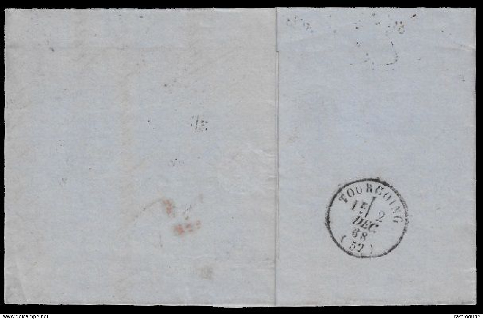 1868 NDP MiF FALTBRIEF ½Gr Mi. 31,1Gr(4) Mi.4 HAMBURG N. TOURCOING, FRANKREICH - Briefe U. Dokumente