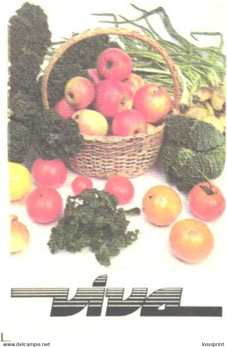 Pocket Calendar, VIVA, Fruits, Apples, Tomatoes, Onion, 1990 - Small : 1981-90