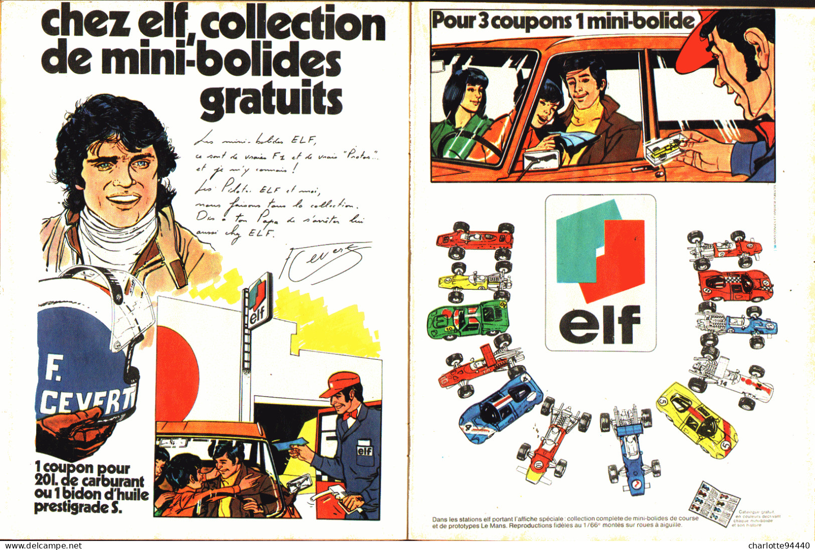PUB MINI-BOLIDES " ELF " Et ( FRANCOIS CEVERT ) 1972 ( 1 ) - Automobile - F1