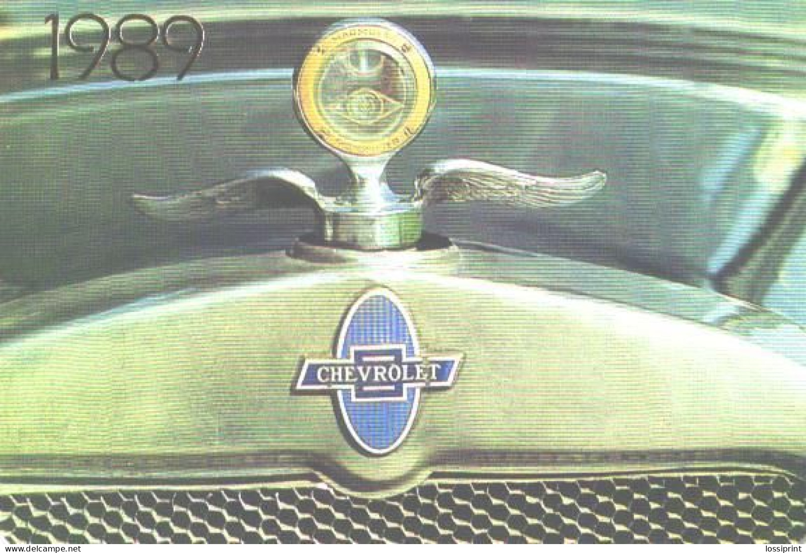 Pocket Calendar, Antitique Automobile Club Of Latvia, Old Car Chevrolet, 1989 - Small : 1981-90