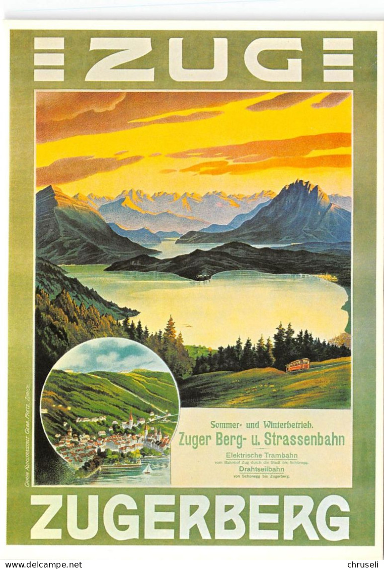 Zug Zugerberg  1908  WERBUNG Plakat - Plakatsammlung Kunstgewerbeausstellung Zürich - Zug