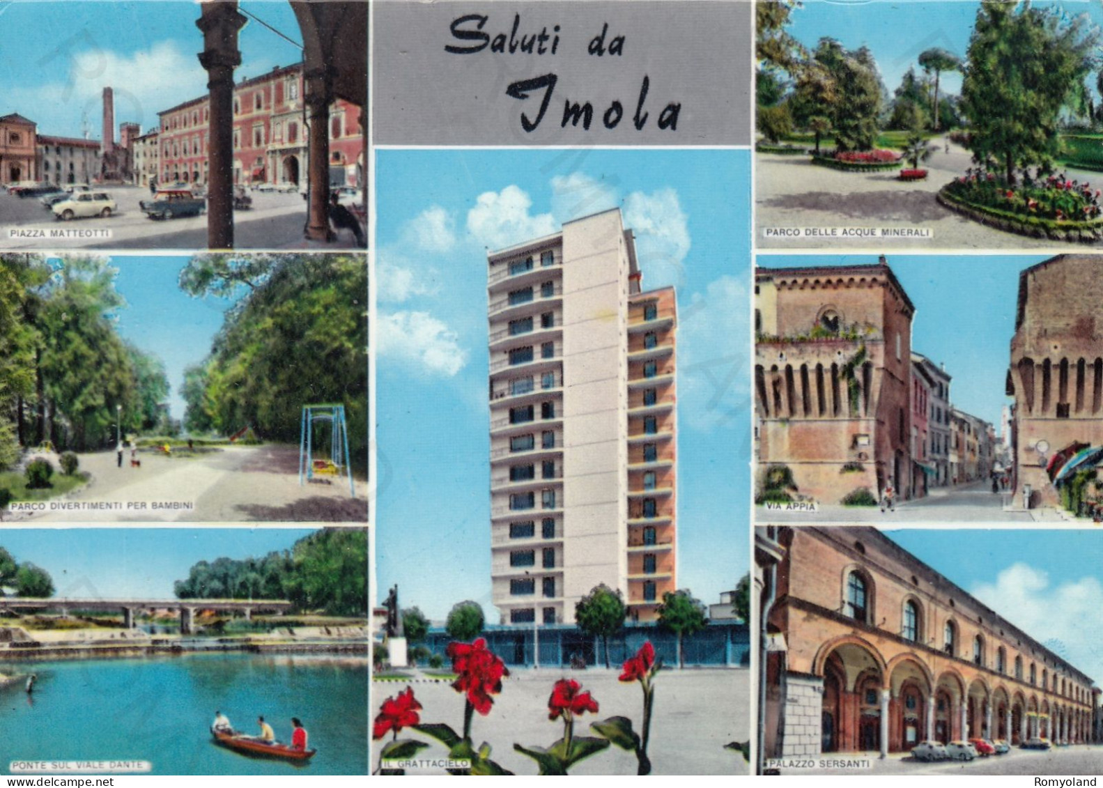 CARTOLINA  IMOLA,EMILIA ROMAGNA-SALUTI DA IMOLA-STORIA,MEMORIA,CULTURA,RELIGIONE,IMPERO,BELLA ITALIA,VIAGGIATA 1967 - Imola